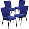 Flash Furniture 18.5"W Stacking Church Chair in Navy Blue Fabric, 4PK 4-XU-CH-60096-NVY-GG - alternate 1